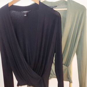 Banana Republic, long sleeve, wrap top